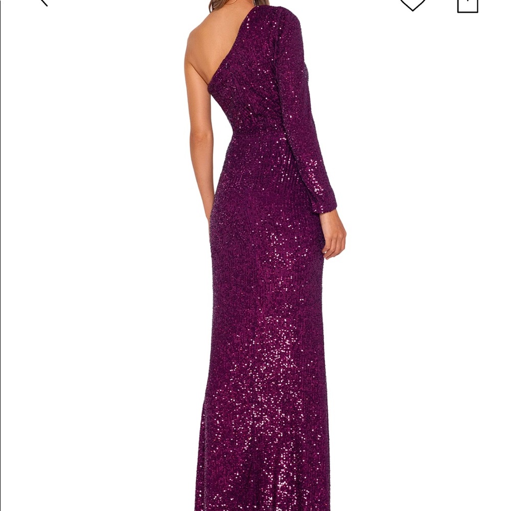 Sequin one shoulder gown